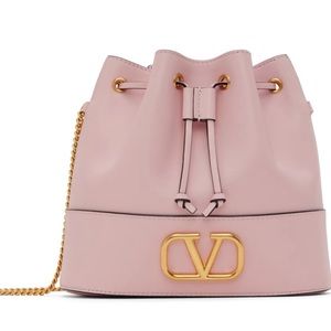 BRAND NEW FULL INCLUSION VALENTINO GARAVANI PINK MINI VLOGO SIGNATURE BUCKET BAG
